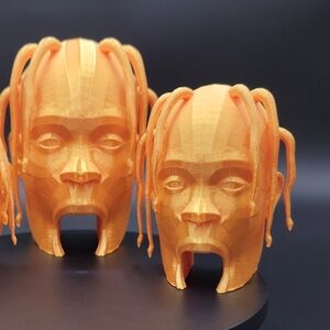 Gold 3D printed Astroworld Figurine Statue Display Cactus Jack Decor